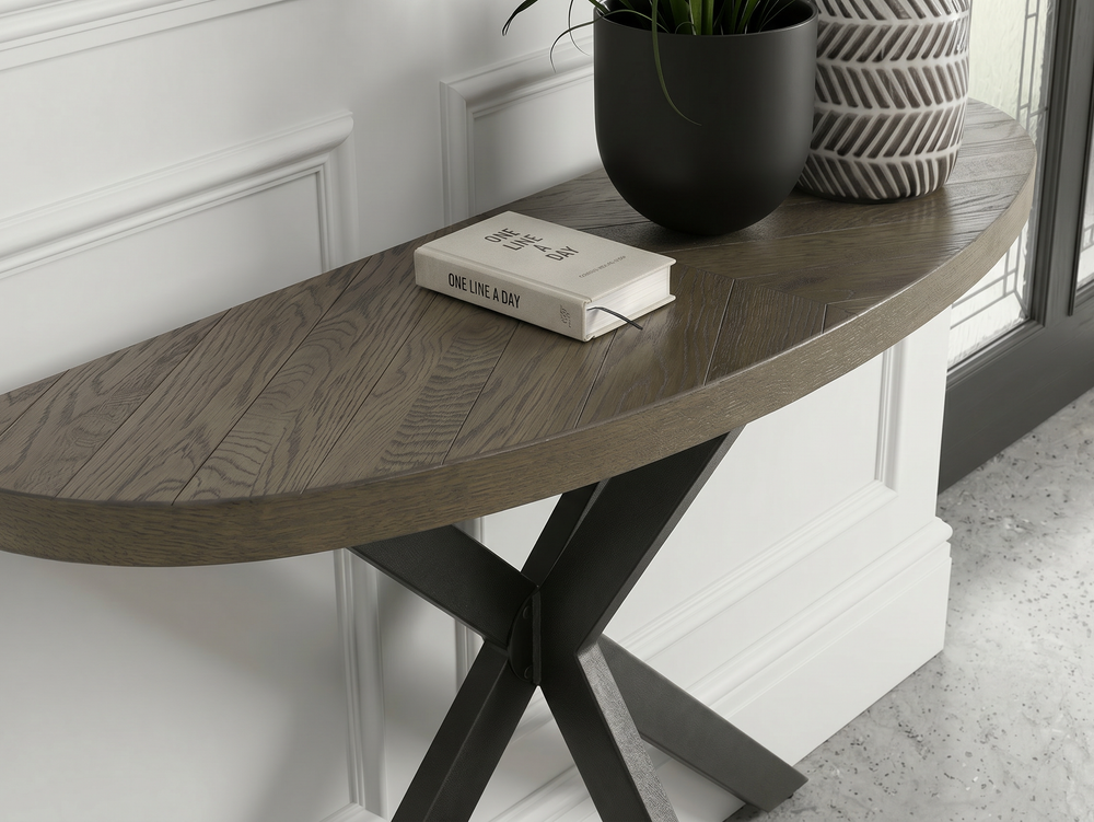Elliot Fumed Oak Console Table
