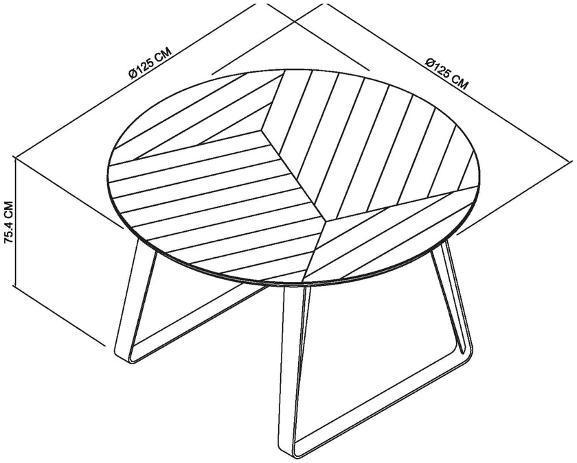 The dimensions of the Henderson Round Dining Table.