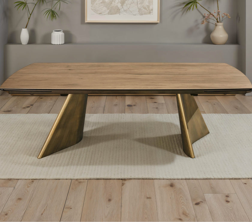 Enzo Natural Ceramic Extending Dining Table