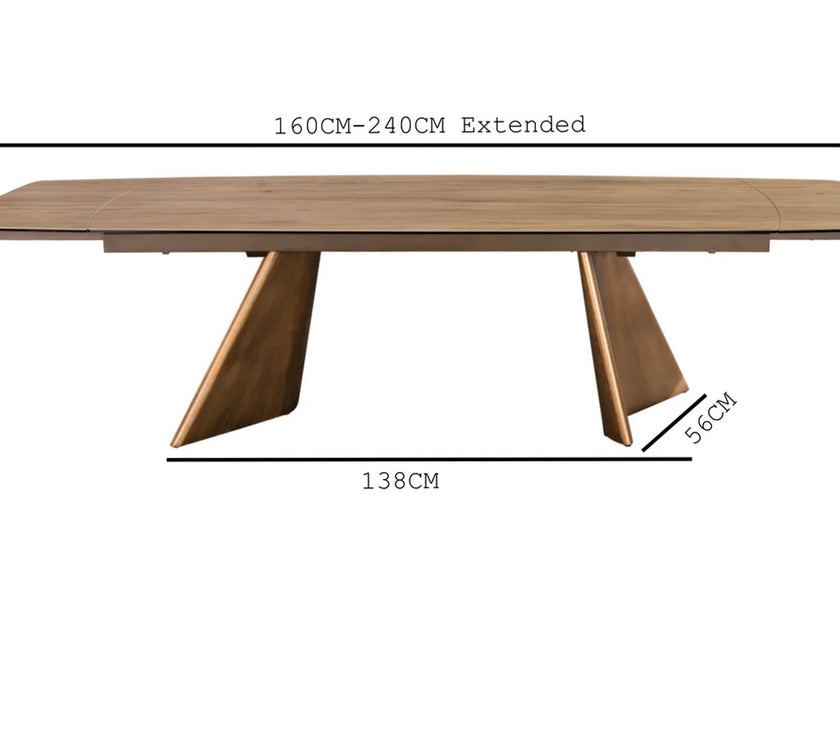 Enzo Natural Ceramic Extending Dining Table