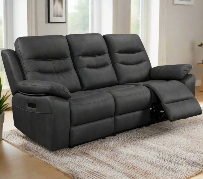 Fuji 3 Seater Recliner Sofa with Power Headrest, USB & USC