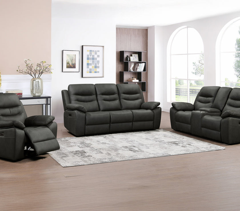 Fuji 3 Seater Recliner Sofa with Power Headrest, USB & USC