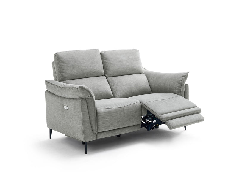 Angled view of the Kansas 2 Seater Recliner Sofa in a reclined position against a white background