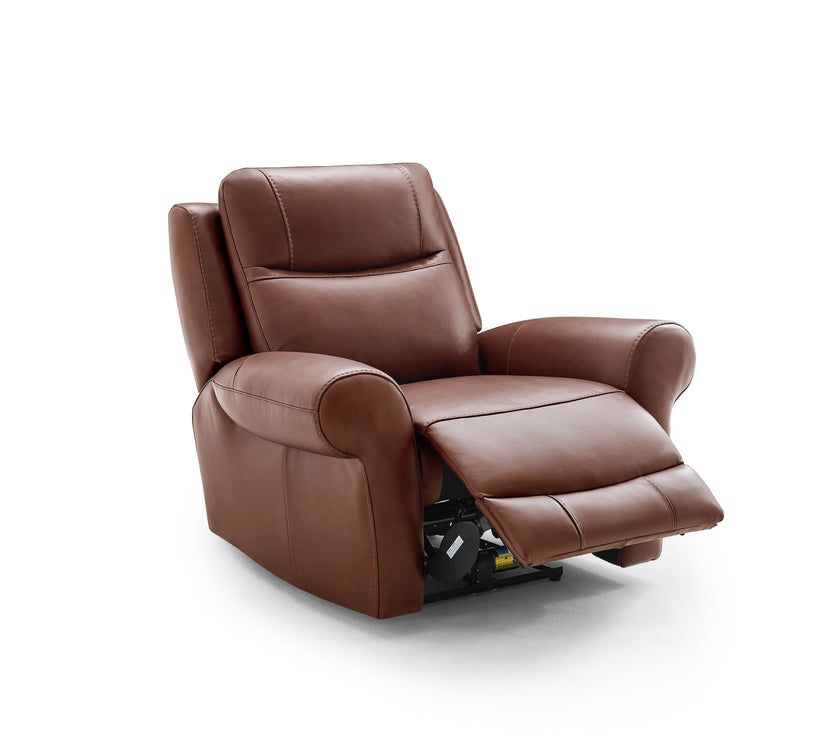 Angled view of the Nebraska Recliner Armchair being reclined
