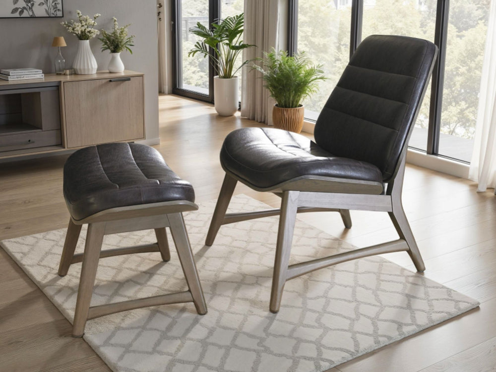 Heritage Leather Chair + Footstool (Package Deal)