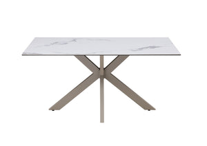 Ivory Dining Set with Bench and Ceramic Table