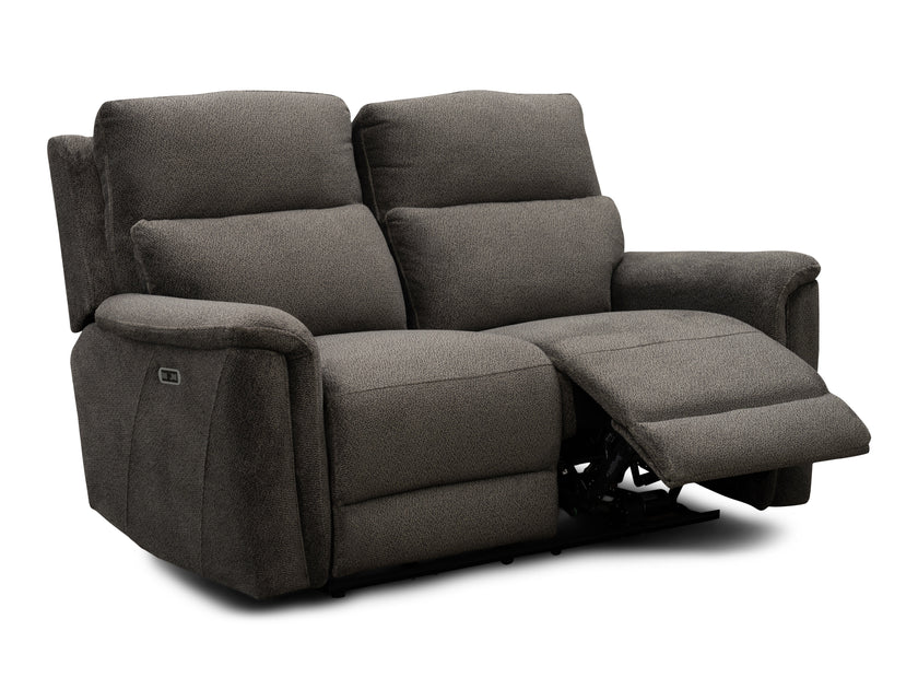 Image of the Glenbrook 2 Seater Power Recliner Sofa in a reclined position against a white background