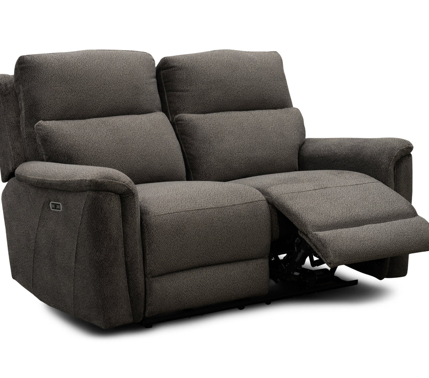 Image of the Glenbrook 2 Seater Power Recliner Sofa in a reclined position against a white background