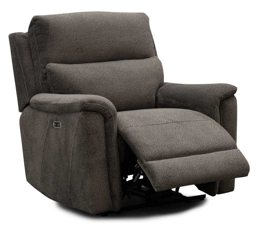 Image of the Glenbrook Power Recliner Chair in a reclined position against a white background.