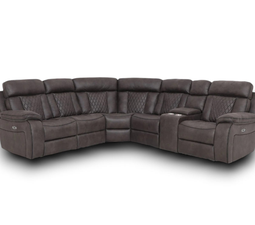 Kobe Corner Recliner Sofa with USB Charging Port and Console