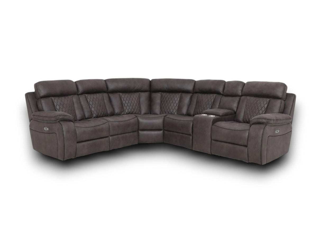 Kobe Corner Recliner Sofa with USB Charging Port and Console