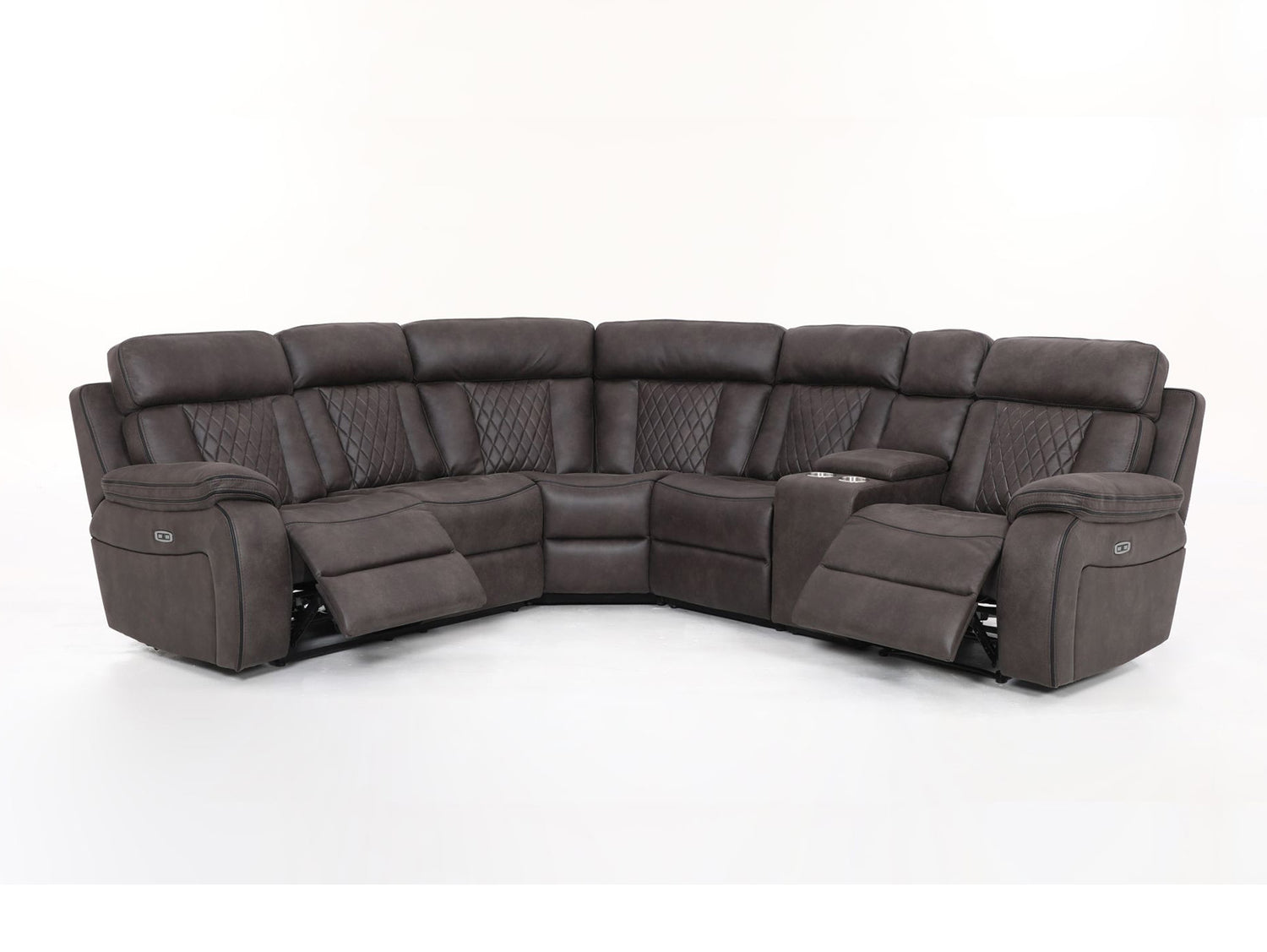 Kobe Corner Recliner Sofa with USB Charging Port and Console
