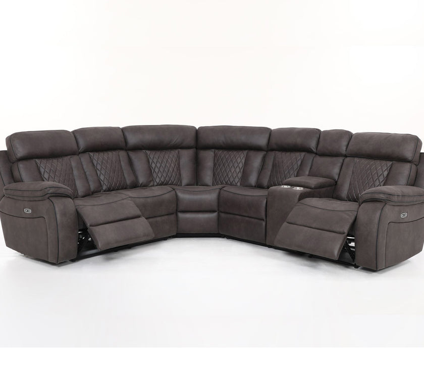 Kobe Corner Recliner Sofa with USB Charging Port and Console