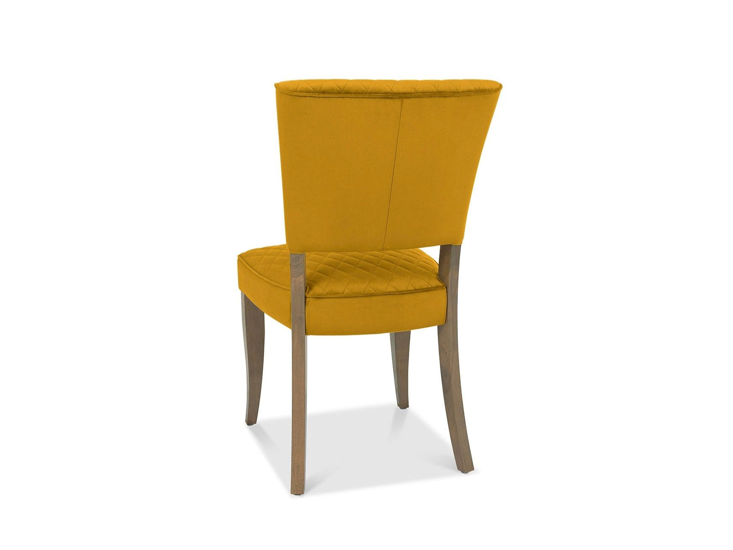 Landon Velvet Fumed Oak Dining Chairs - Mustard (Sold in Pairs)