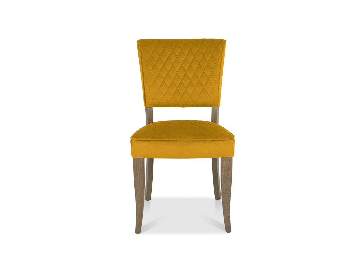 Landon Velvet Fumed Oak Dining Chairs - Mustard (Sold in Pairs)