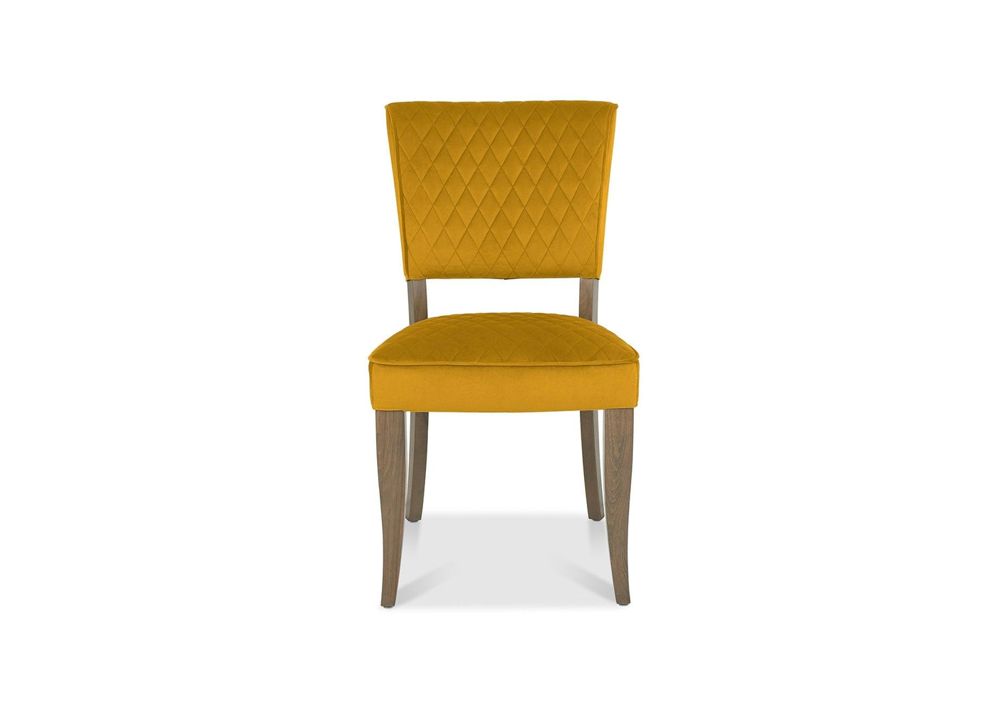 Landon Velvet Fumed Oak Dining Chairs - Mustard (Sold in Pairs)