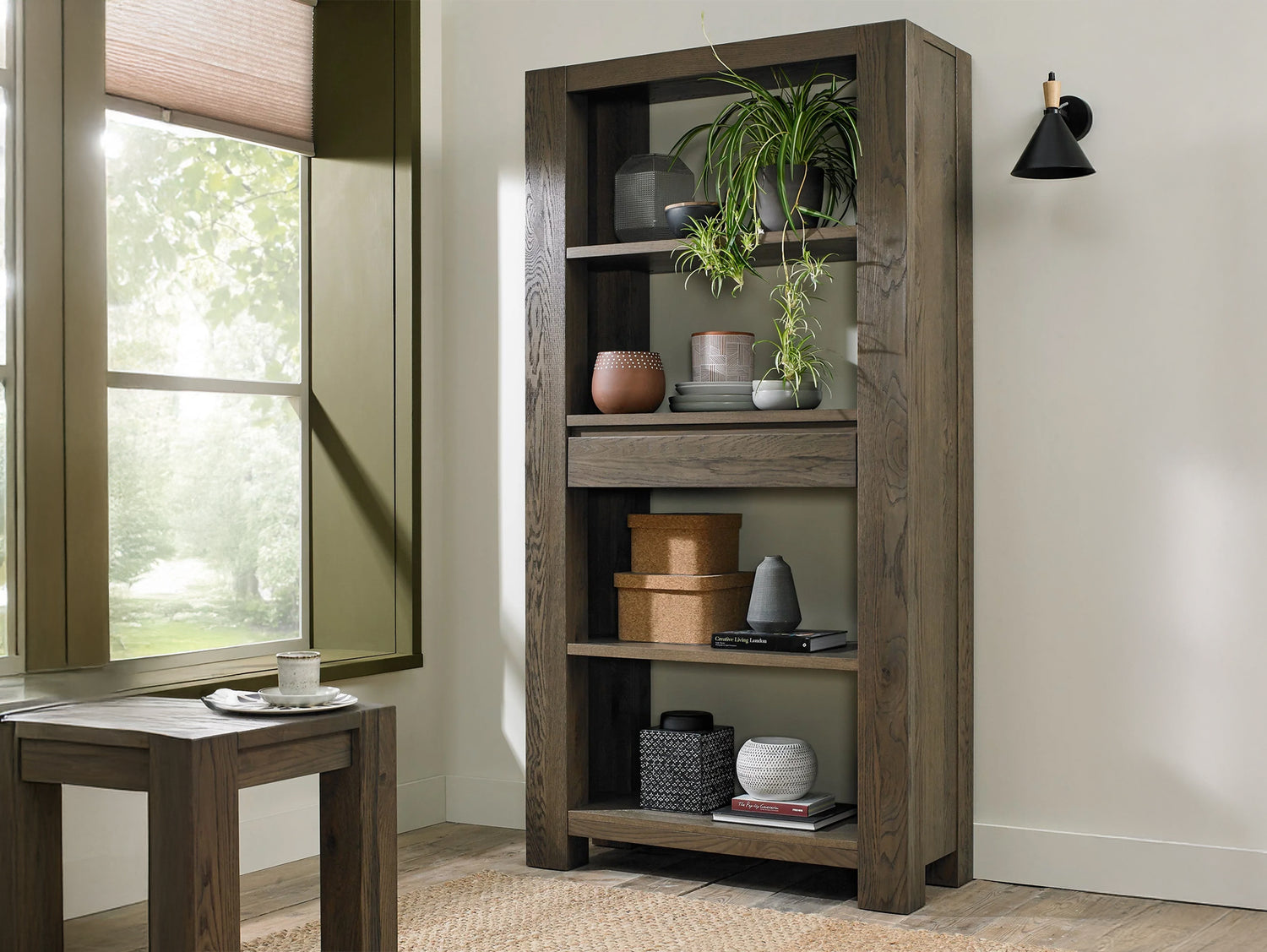 Landon Fumed Oak Open Display Unit