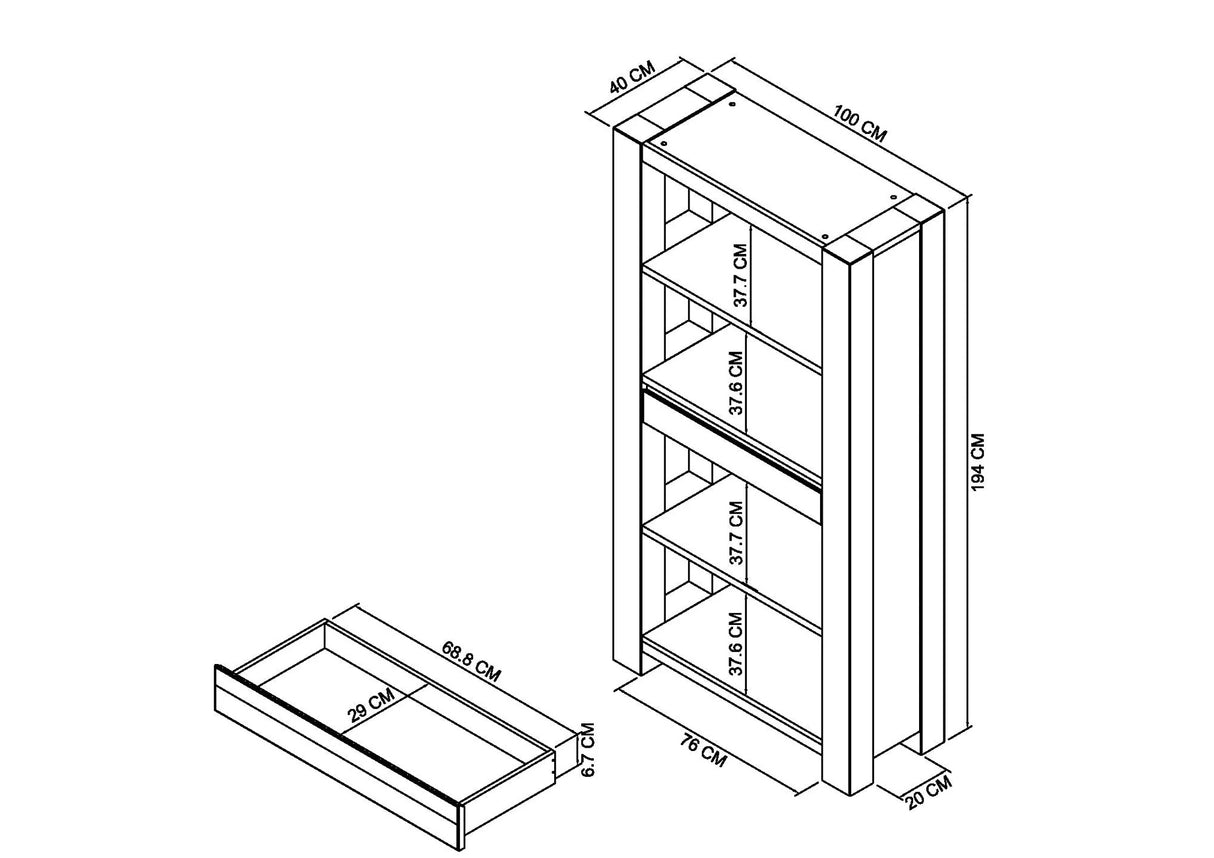 Landon Fumed Oak Open Display Unit