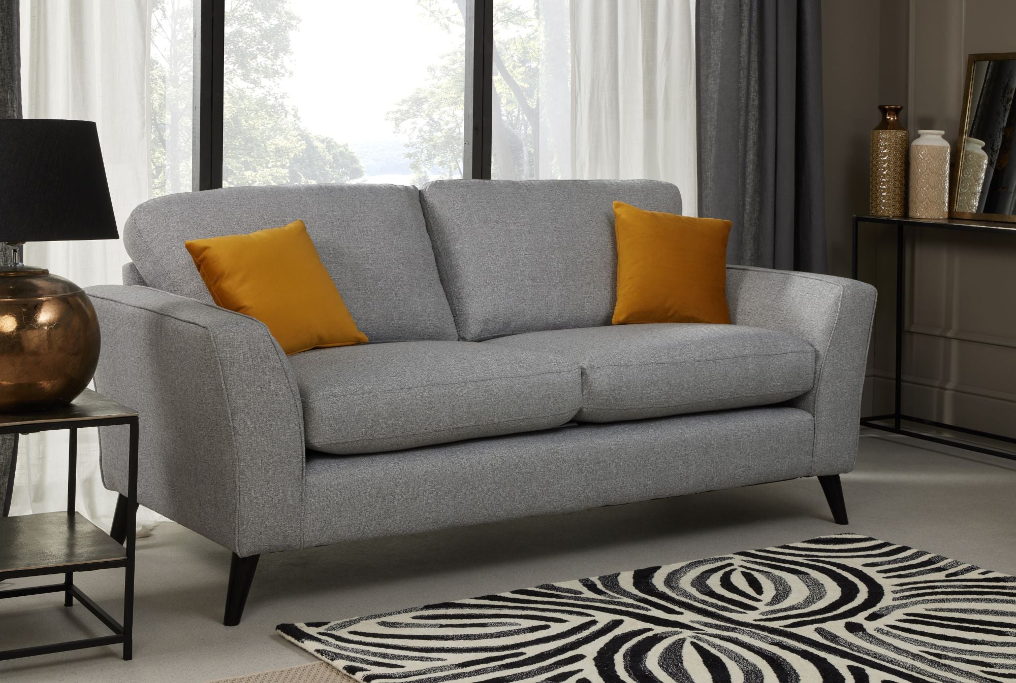 Libby 3 seater in silver shown in a room setting