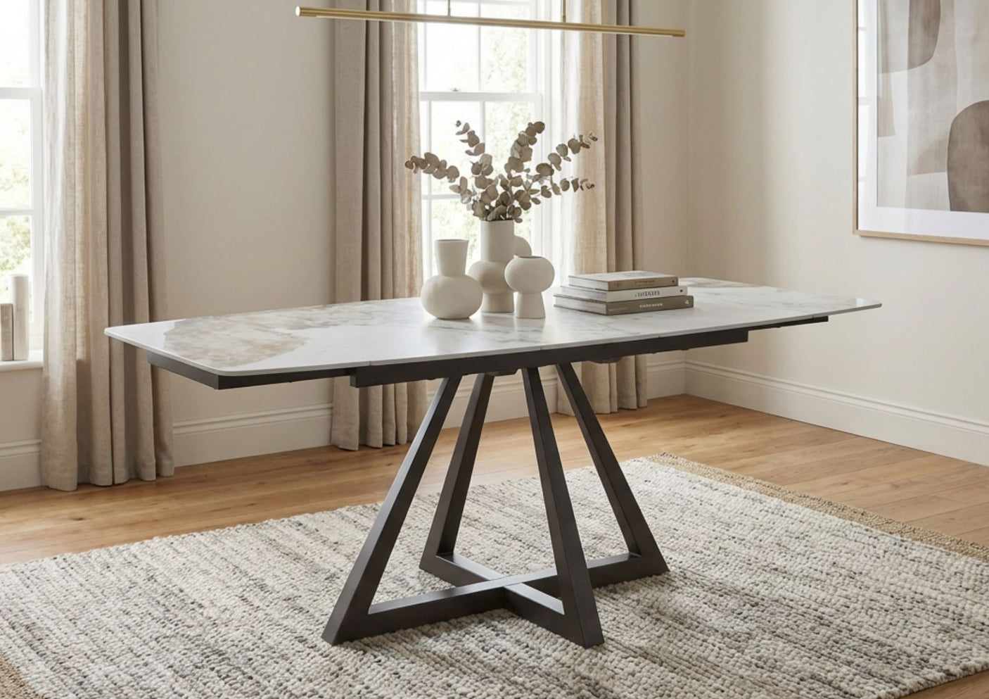 Libra Ceramic Extending Dining Table
