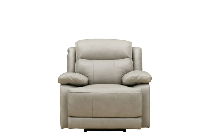 Montana Luxury Armchair with Power Recliner & Adjustable Headrest (Light Grey)