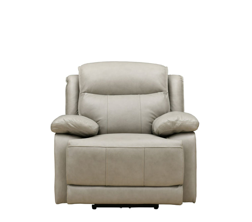 Montana Luxury Armchair with Power Recliner & Adjustable Headrest (Light Grey)