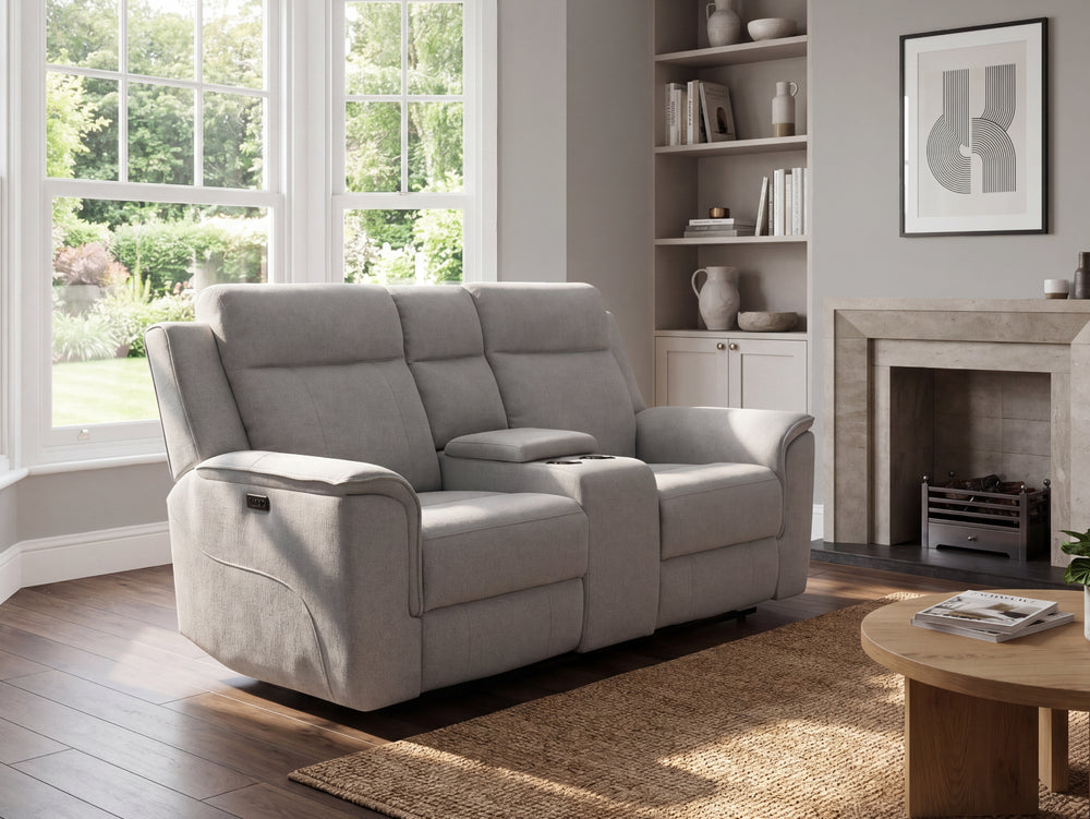 Lily 2 Seater Power Recliner with Console