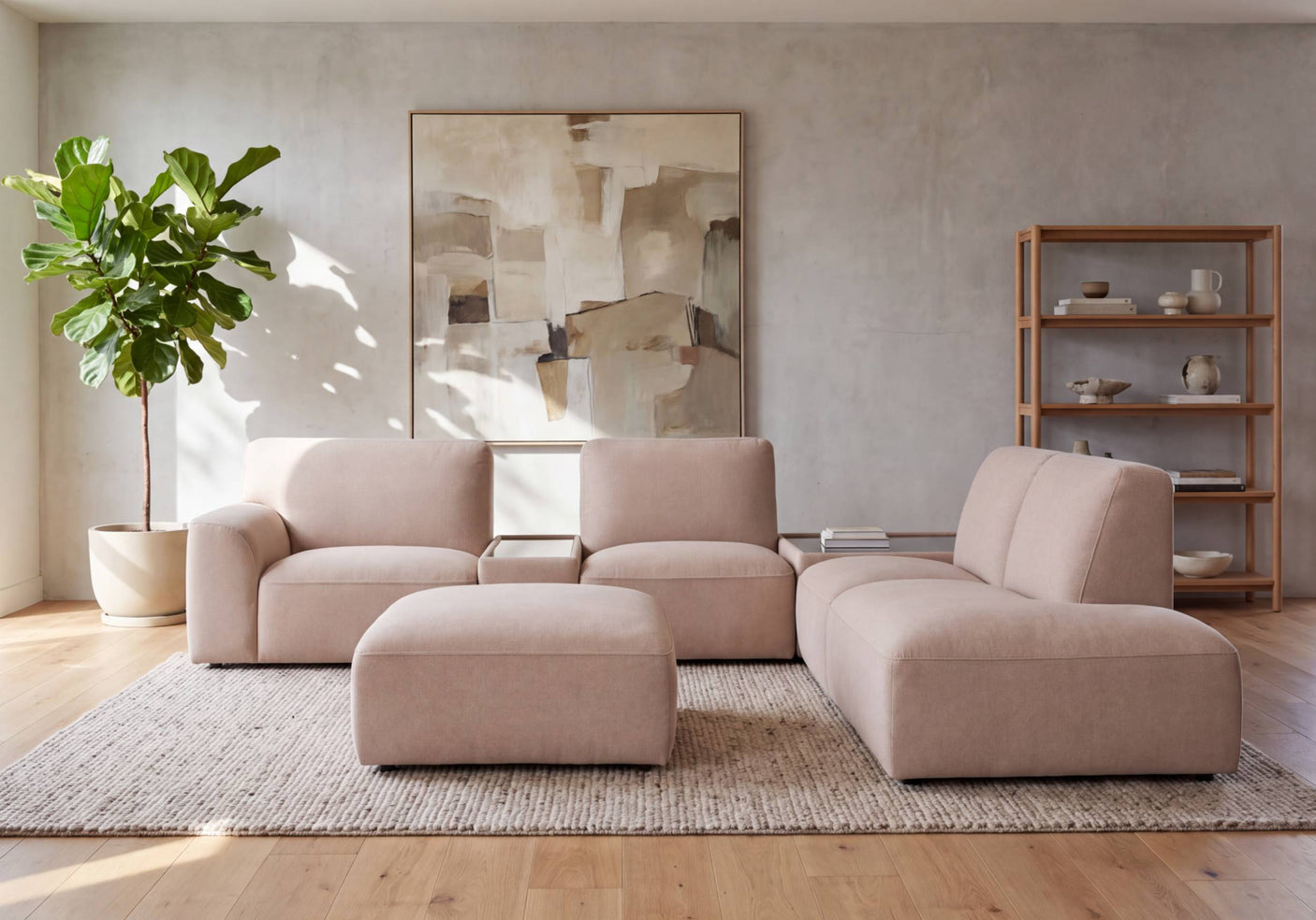 Linea Modular Corner Sofa with Footstool