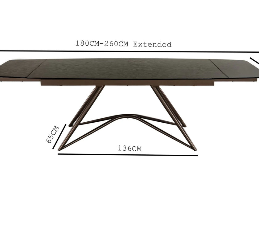 Louvre Fused Glass Extending Dining Table