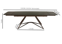 Louvre Fused Glass Extending Dining Table