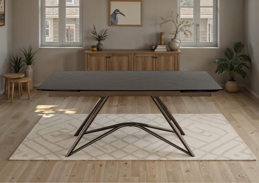 Louvre Fused Glass Extending Dining Table
