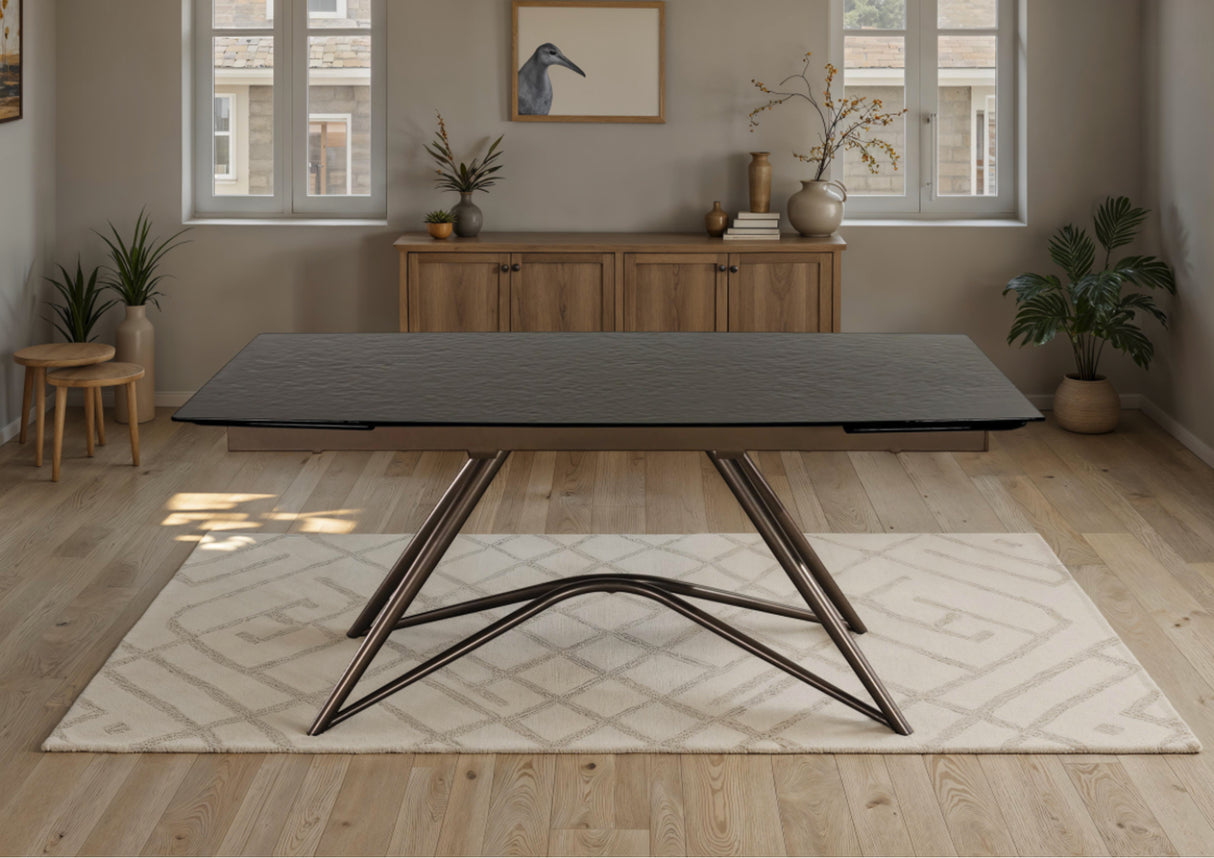 Louvre Fused Glass Extending Dining Table