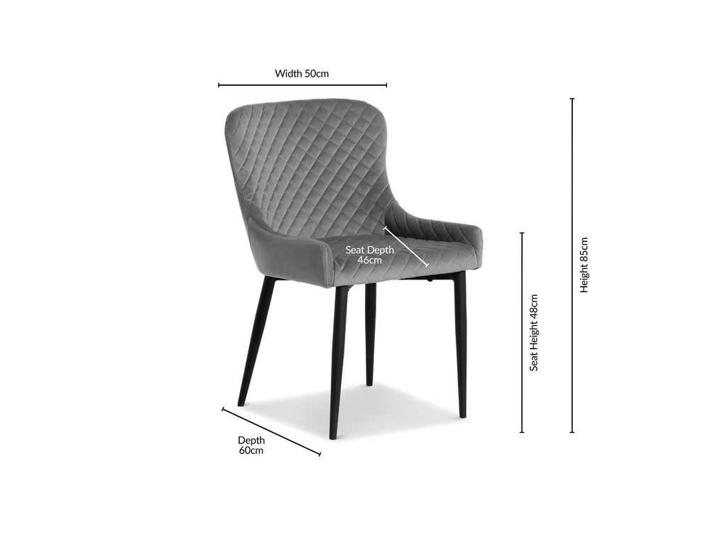 Set of 2 Lozanne Velvet Dining Chairs