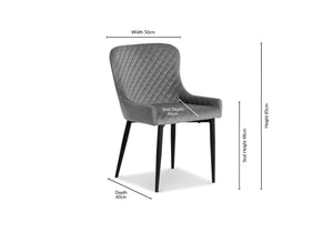 Set of 2 Lozanne Velvet Dining Chairs