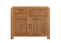 Front view of the Milan Oak Sideboard with 2 Doors