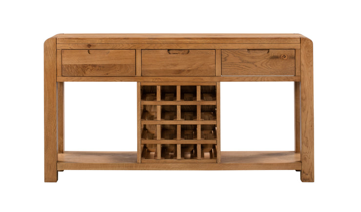 Front view of the Milan Sideboard with Wine Rack