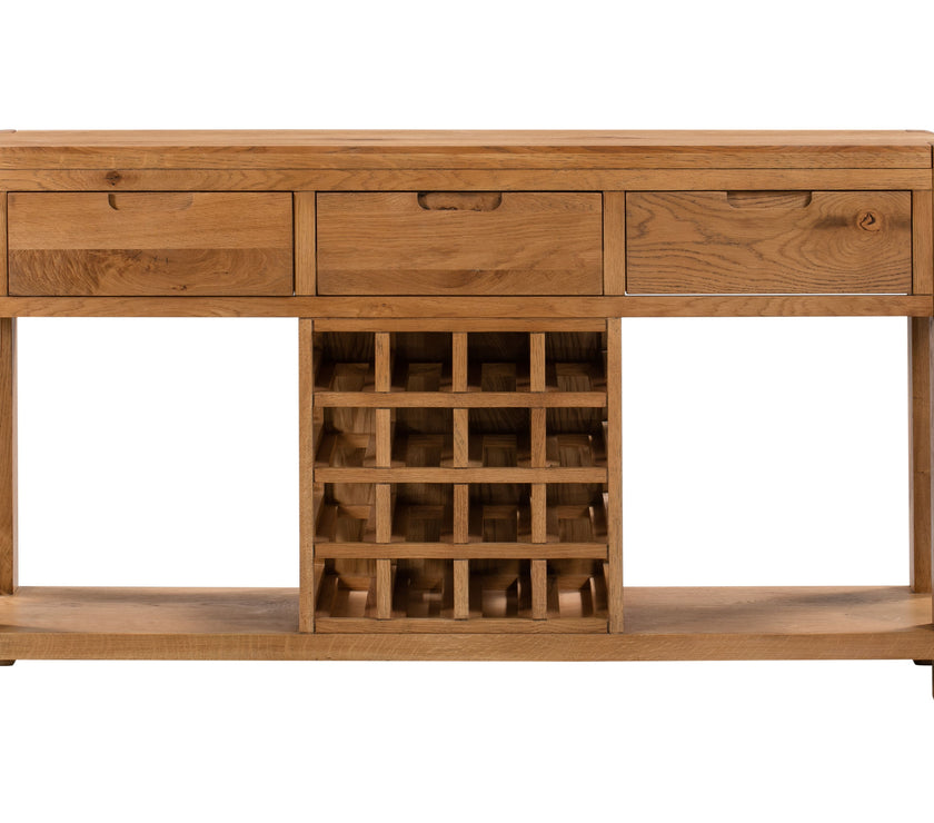 Front view of the Milan Sideboard with Wine Rack