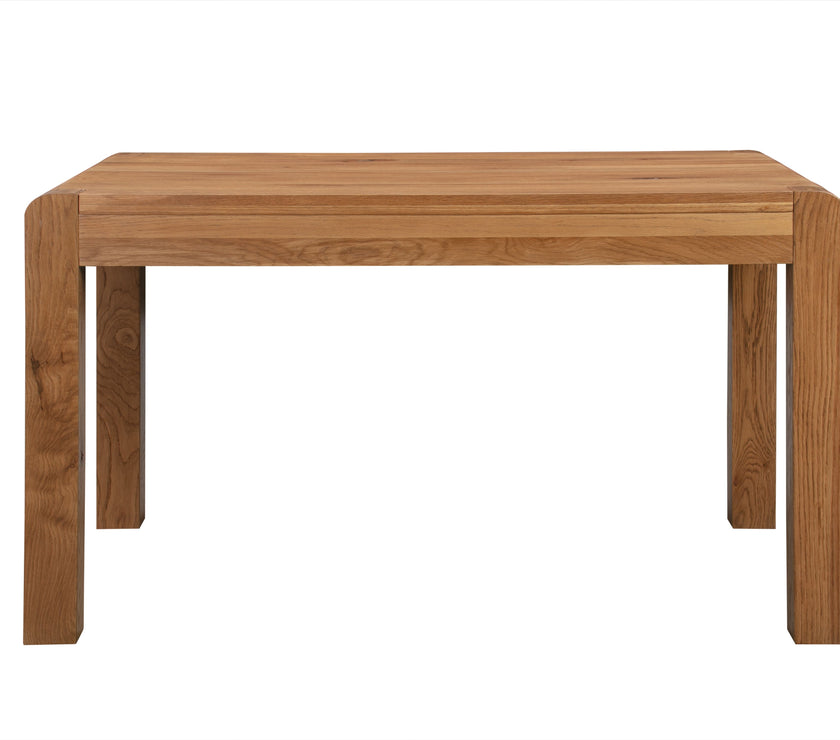 Front view of the Milan Oak Dining Table 140x90cm