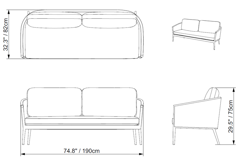 Rope Garden 3 Seater and 2 x Chair Sofa Set