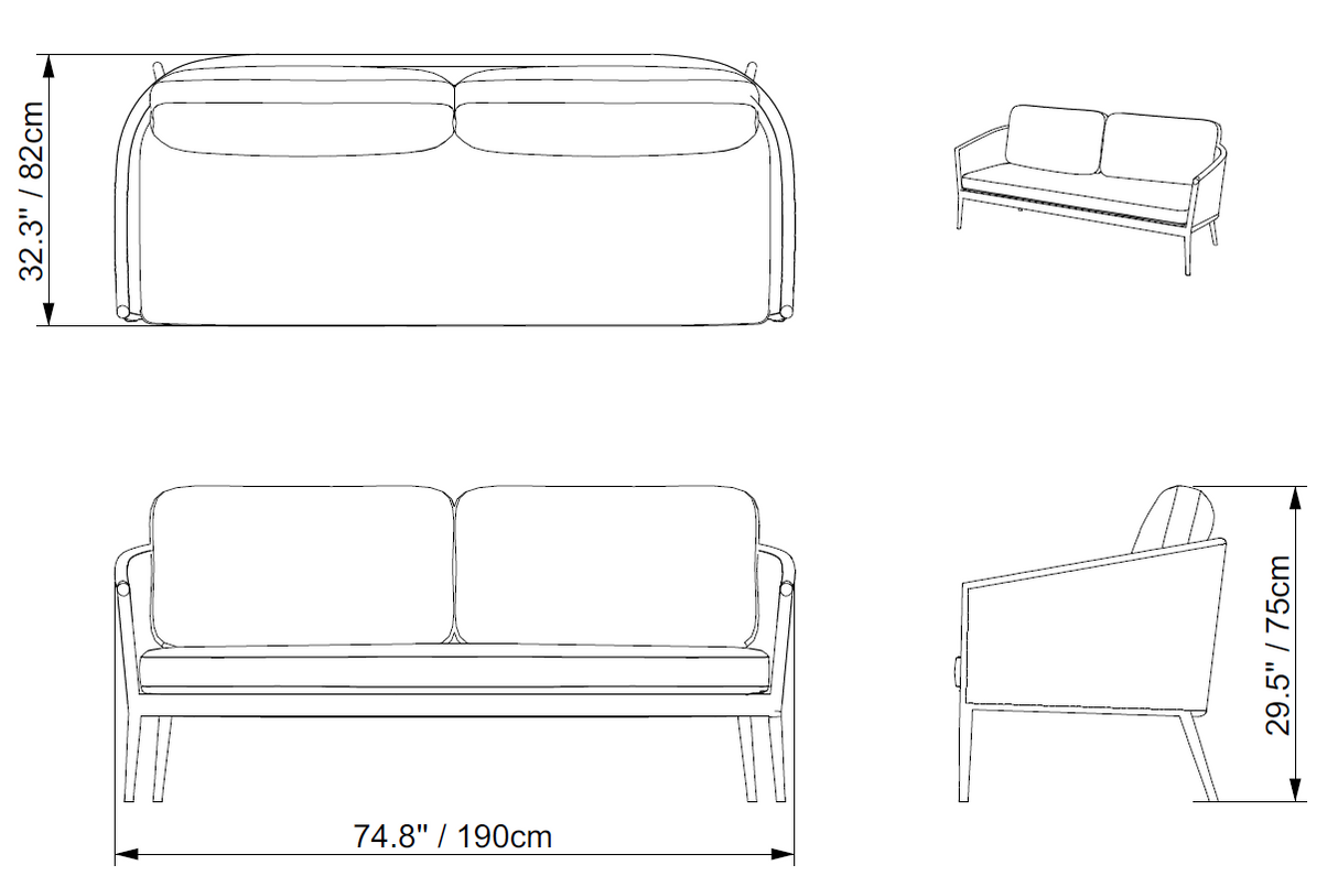 Wicker Garden 3 Seater and 2 x Chair Sofa Set