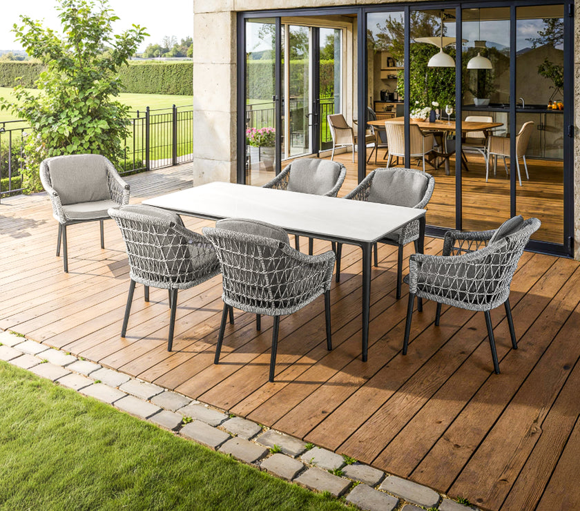 Marra Garden Dining Table and 6 Marra Chairs Set