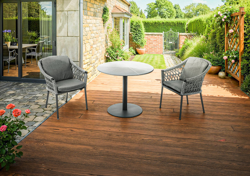 New Freedom Round Garden Dining Table and 2 Marra Chairs Set