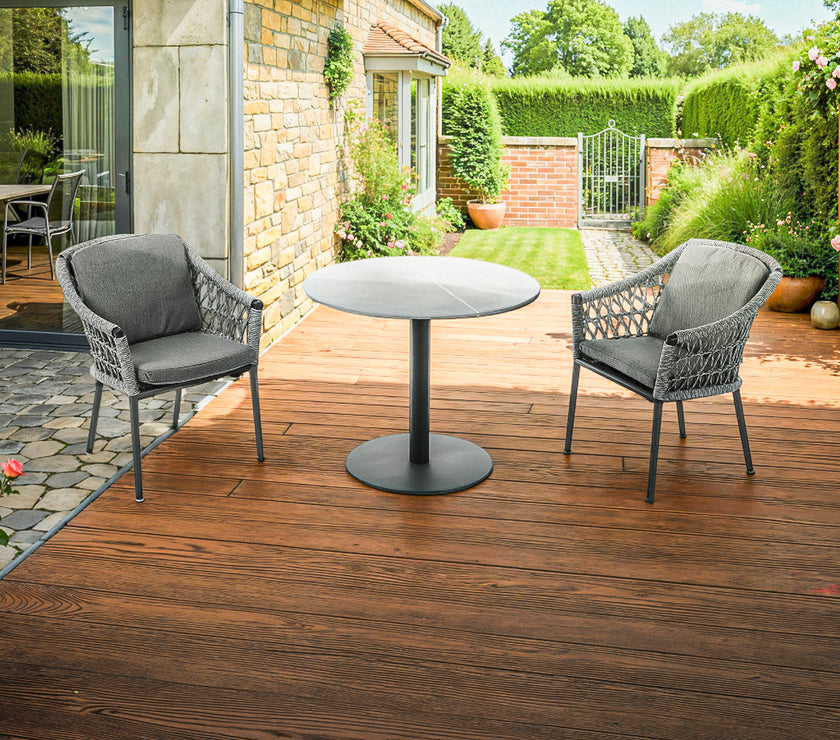 New Freedom Round Garden Dining Table and 2 Marra Chairs Set