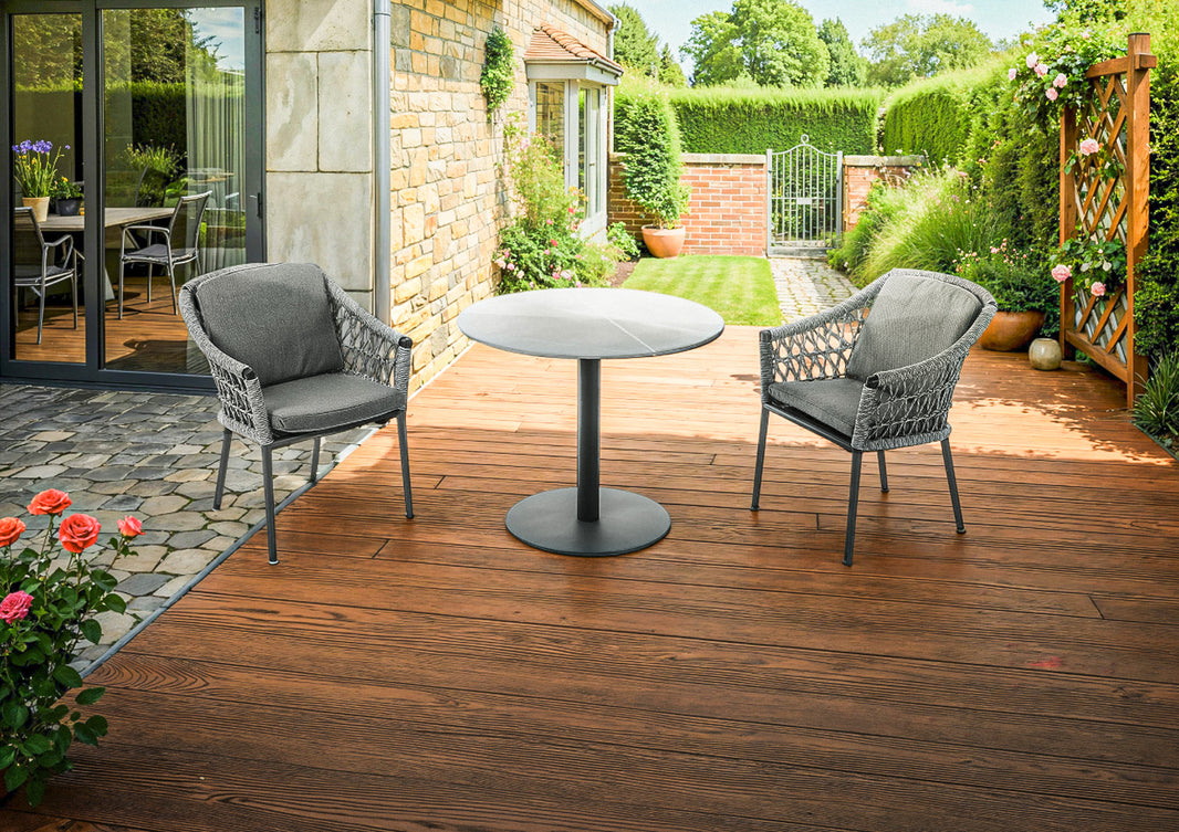 New Freedom Round Garden Dining Table and 2 Marra Chairs Set