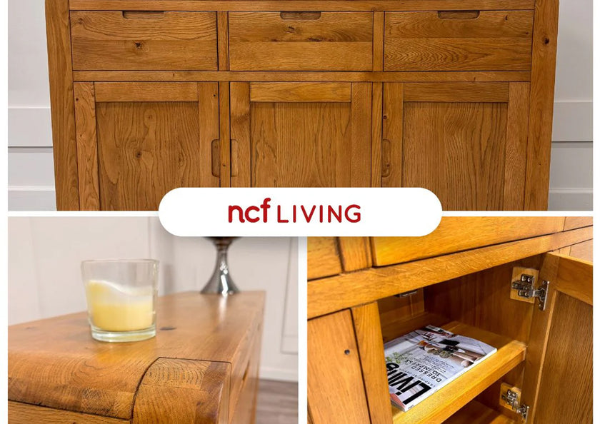 Milan Oak Sideboard with 3 Doors
