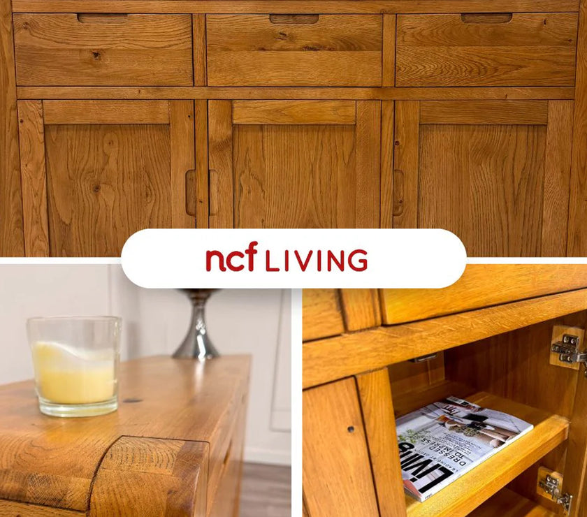Milan Oak Sideboard with 3 Doors