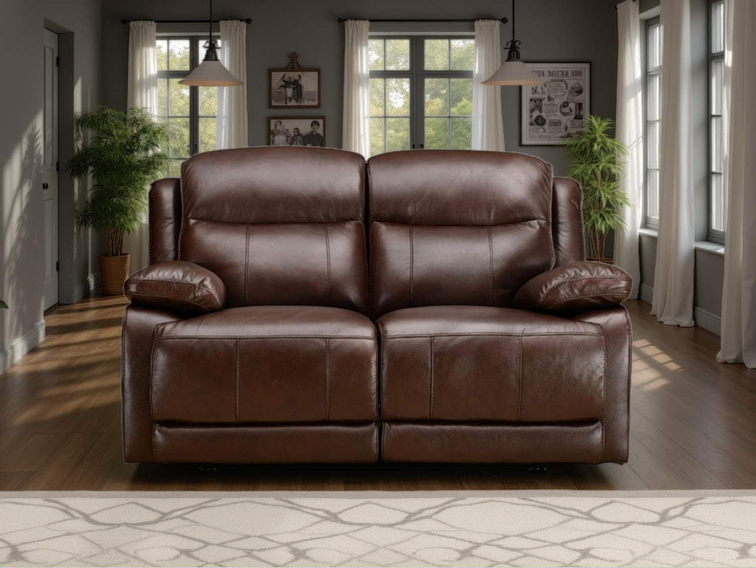 Montana 2 Seater Sofa with Power Recliner & Adjustable Headrest