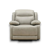 Montana Luxury Armchair with Power Recliner & Adjustable Headrest (Light Grey)