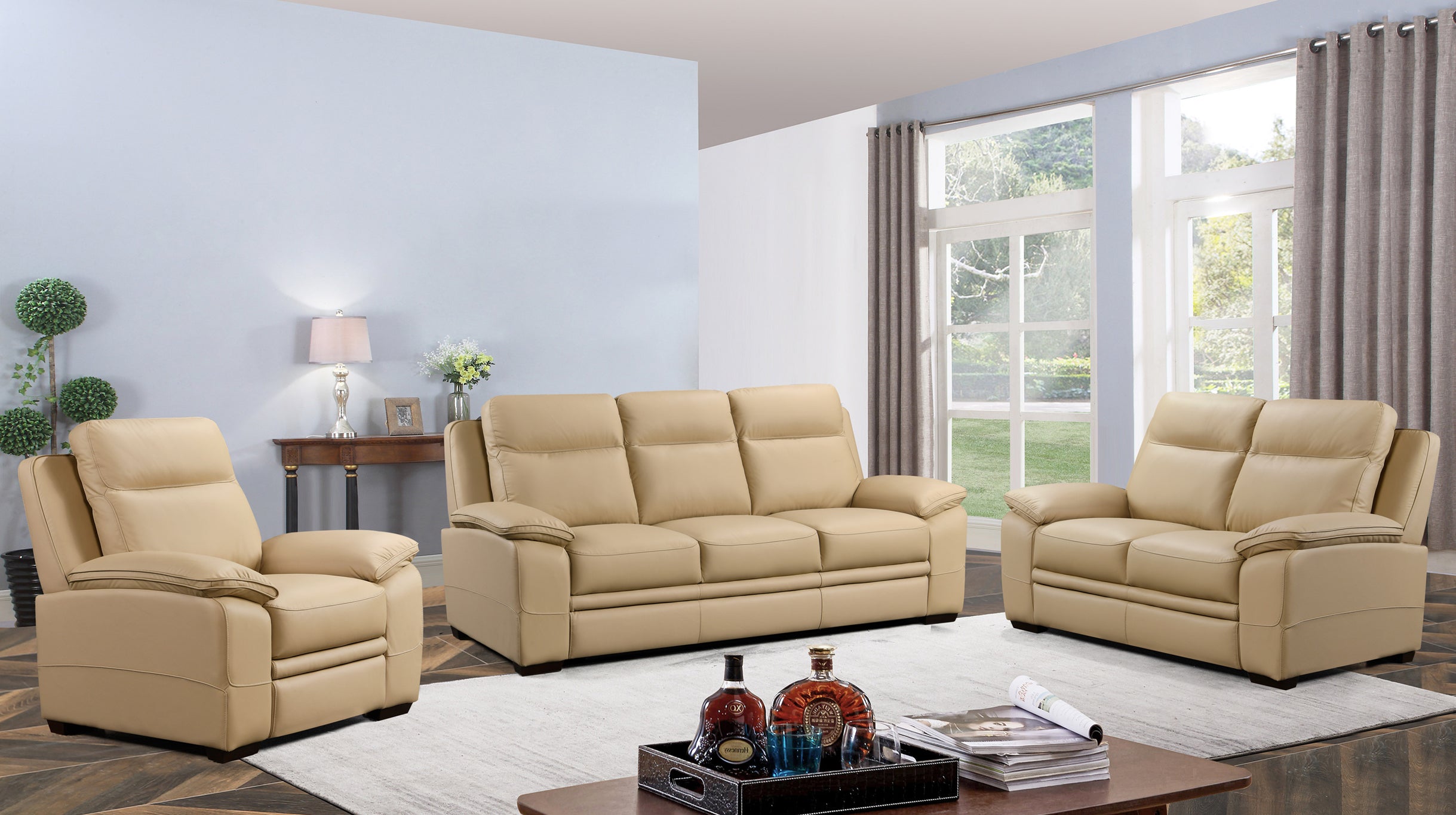 Mont Blanc Leather 2 Seater Sofa