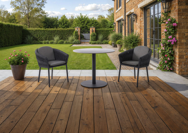 New Freedom Round Garden Dining Table and 2 Rope Chairs Set